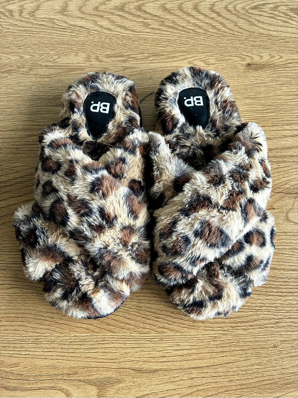 Plush Leopard Slippers